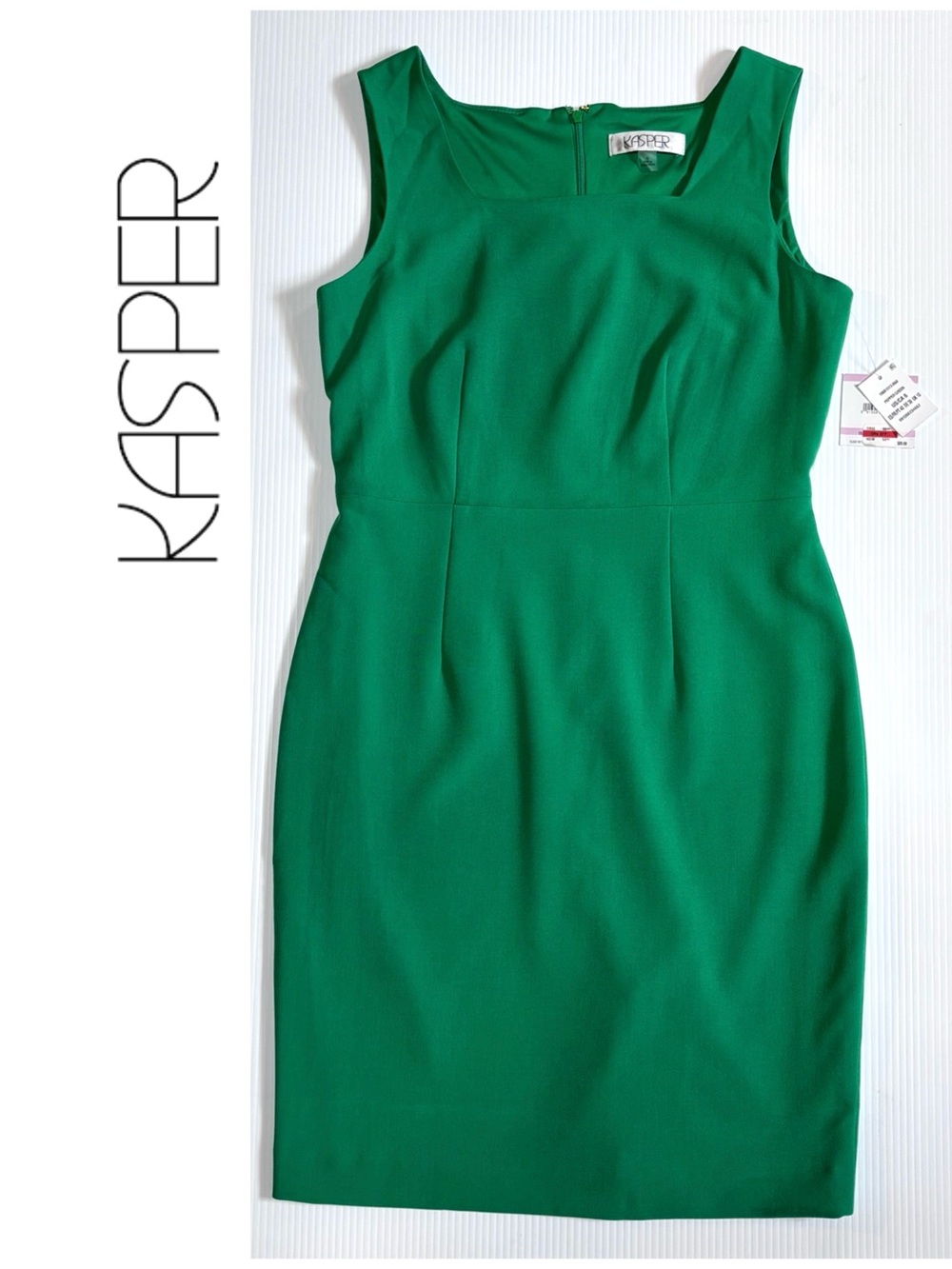 NWT Kasper Sleeveless Sheath Dress Green 6
